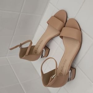 Bella vita tan block heel sandals leather